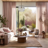 Dusty Pink Linen S-Fold Curtain with Cotton Lining - Custom Sizes & Colours