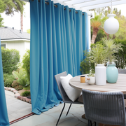 Blue Outdoor Curtains - Waterproof and Windproof - Grommet or Custom Headings, Sizes & Weights - Ideal for Balcony, Gazebo, Porches