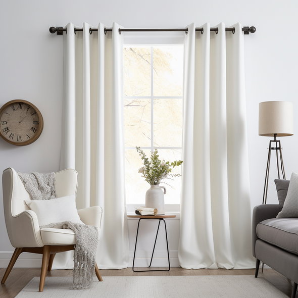 Bedroom Eyelet Linen Curtain with Blackout Lining - Сustom Sizes and Colours - Linen Window Treatments - Eyelet Top Drapes
