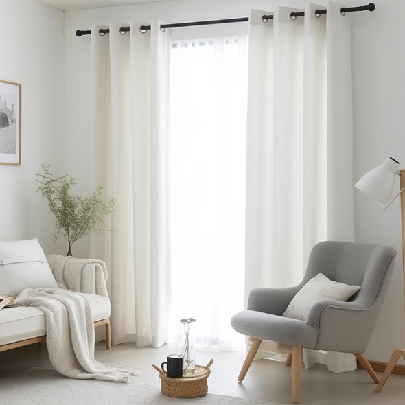 Bedroom Eyelet Linen Curtain with Cotton Lining - Сustom Sizes and Colours - Linen Window Treatments - Eyelet Top Drapes