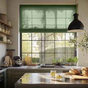 Forest Green Unlined Roman Blinds