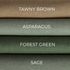 @color:Tawny Brown,color:Asparagus, color:Forest Green, color:Sage