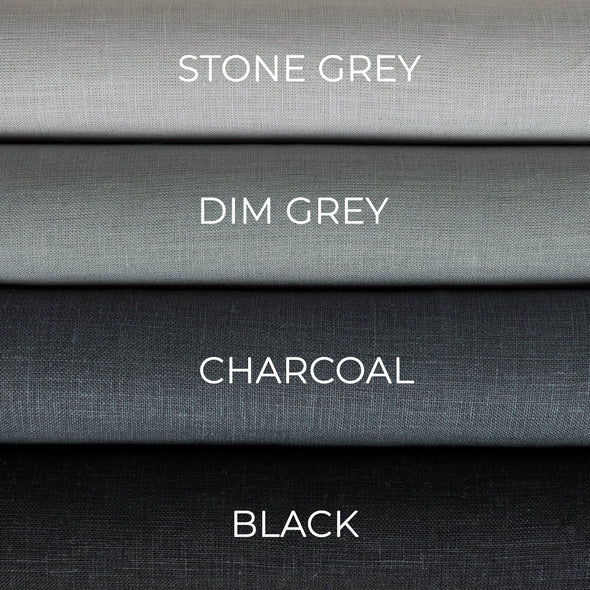 Double Pinch Pleat Grey Linen Curtain with Cotton Lining - Custom Sizes & Colours