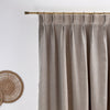Double Pinch Pleat Linen Curtain Panel - Heading for Rings and Hooks