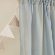 Light Blue Nursery Linen Curtain - Pole Pocket Linen Drapery - Available with Blackout Lining