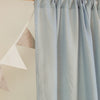Light Blue Nursery Linen Curtain - Pole Pocket Linen Drapery - Available with Blackout Lining