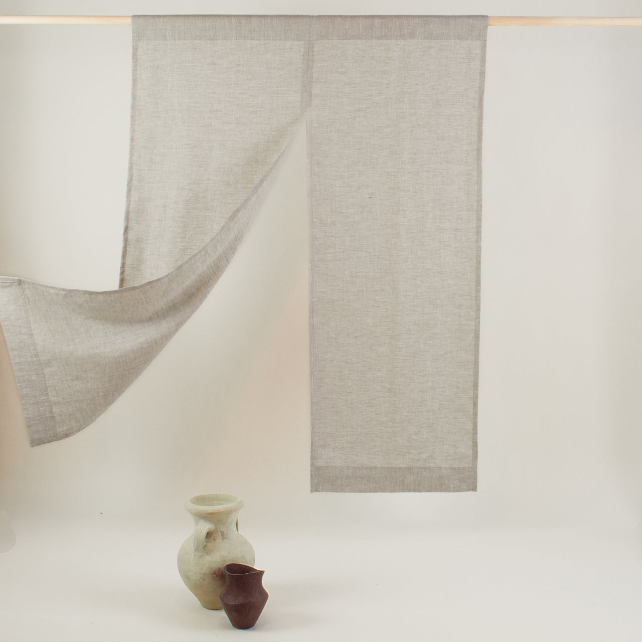 Linen Noren Curtains, color: Natural