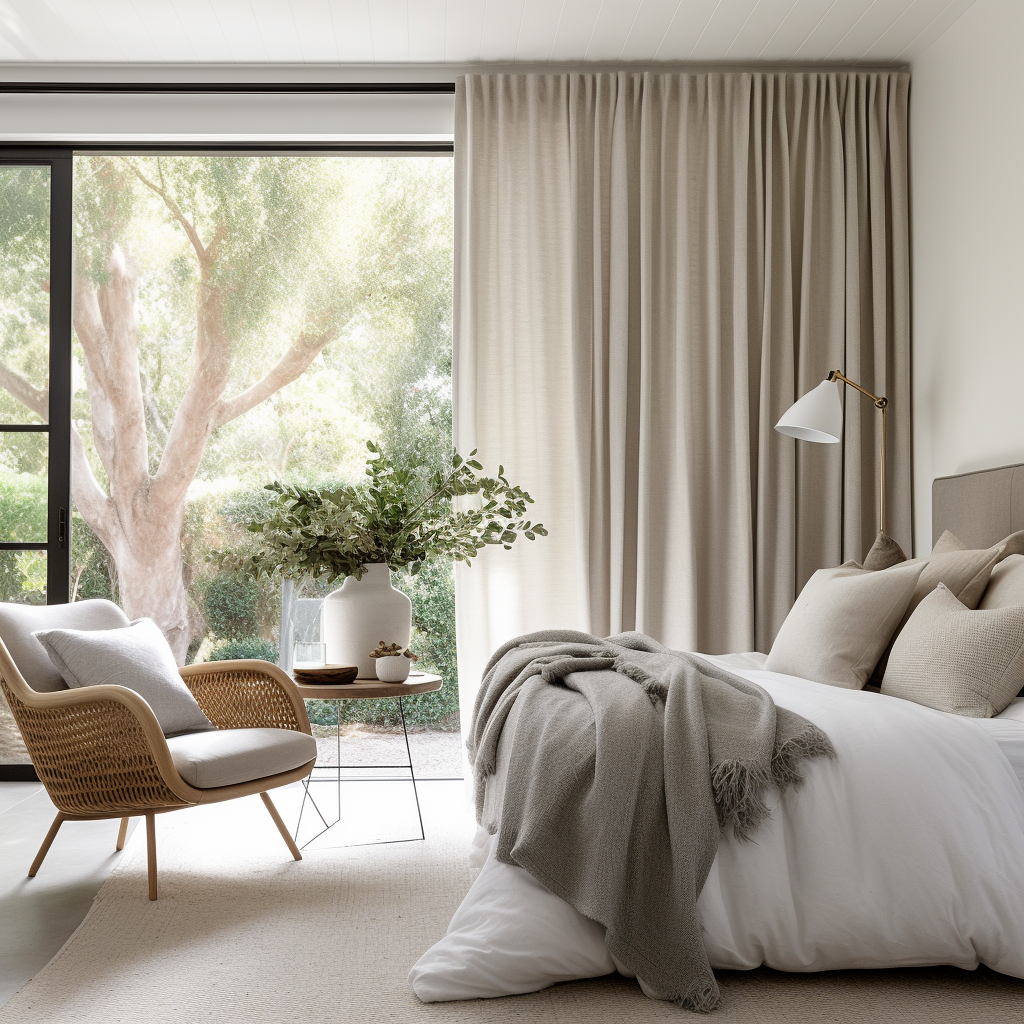 Linen Back Tab Curtain Panel for Bedroom - Custom Width, Custom Length - Hidden Tabs Heading