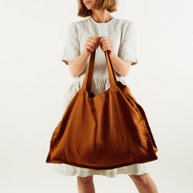 Linen Bag Terracotta Colour