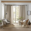 Living Room Eyelet Linen Curtain with Blackout Lining - Сustom Sizes and Colors - Eyelet Top Drapes