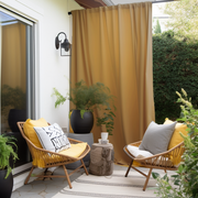 Mustard Yellow Outdoor Curtains - Waterproof and Windproof - Weights Available - Different Headings and Custom Sizes, Heading: Rod Pocket