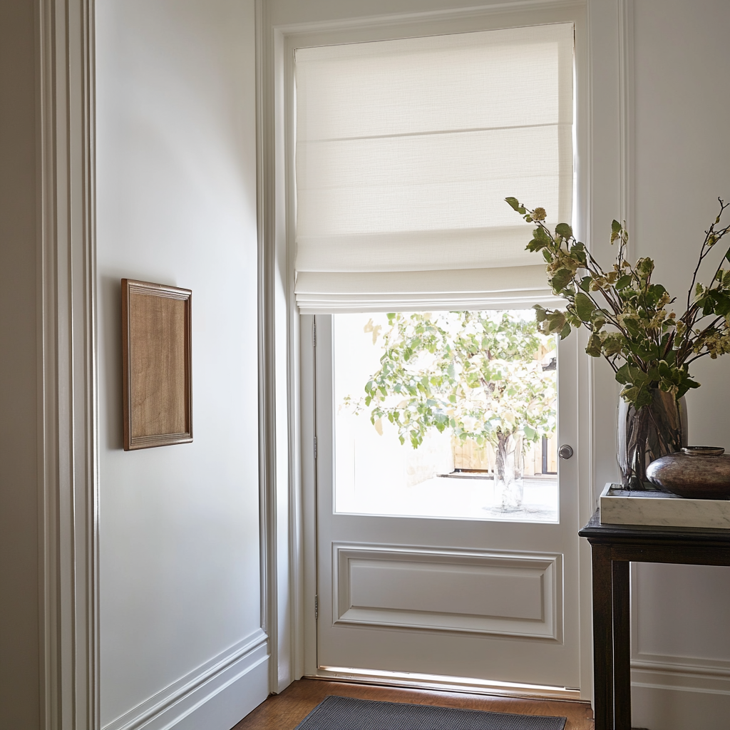 Off-White Roman Blinds for Doors
