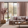 Dusty Pink Linen Back Tab Curtain with Cotton Lining - Custom Sizes & Colours