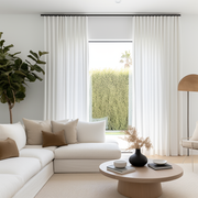 White S-Fold Linen Curtains