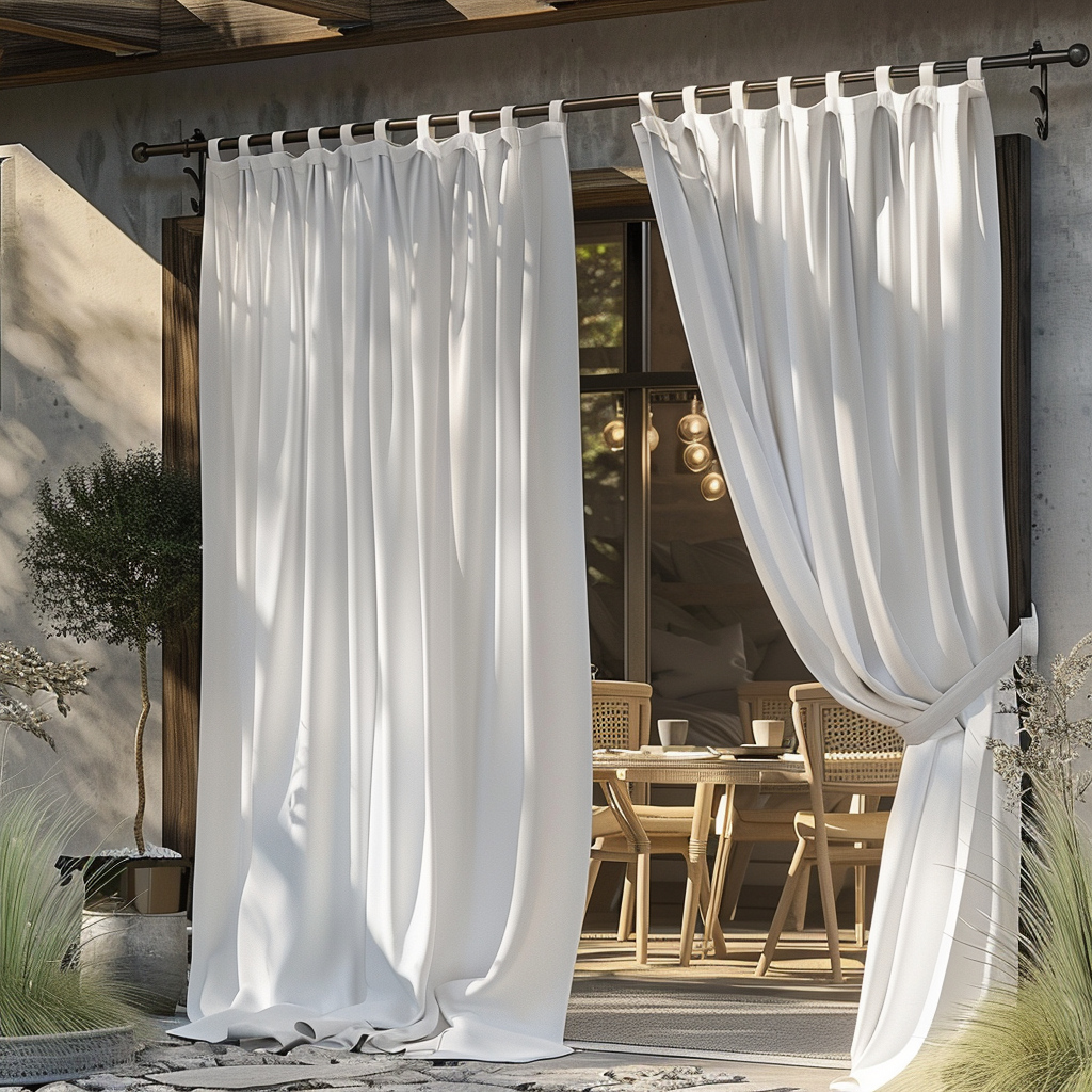 Velcro Tabs Outdoor Waterproof and Windproof Curtain - Hook-and Loop Tabs Easy Installation
