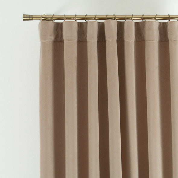Off-White Velvet Blackout S-Fold Curtain - Custom Sizes and Colours