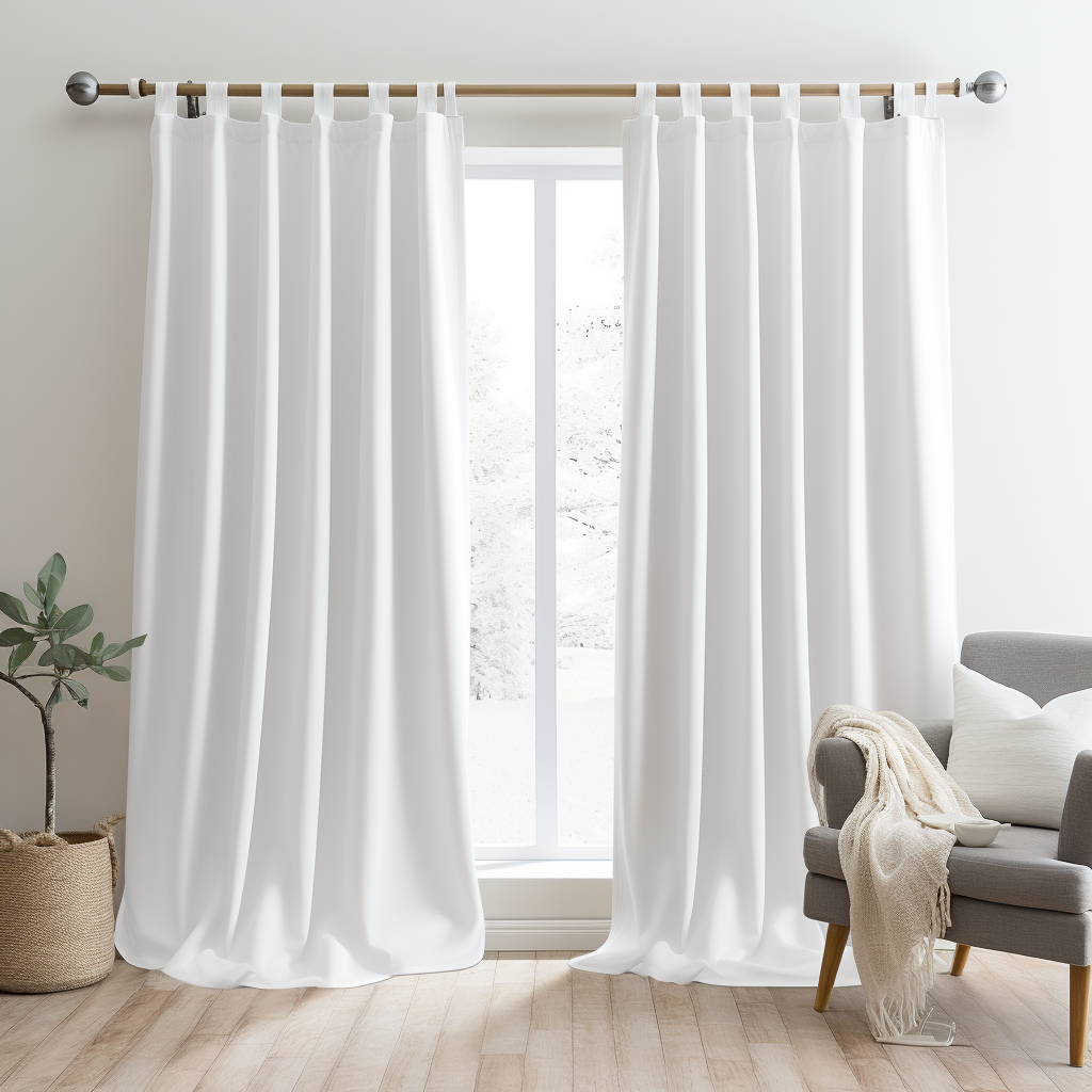 White Curtains Tab Top