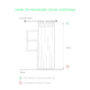 Colour Block S-Fold Linen Curtain Panel - Custom Width and Length