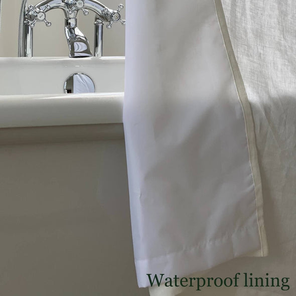 Linen Shower Curtain, Waterproof Lining