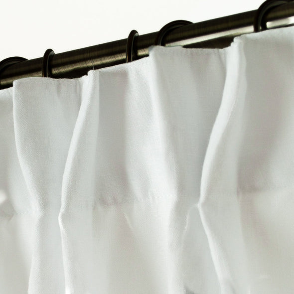 Pinch Pleat Linen Curtain Panel for Dining Room - Dutch Pleat Heading for Rings and Hooks