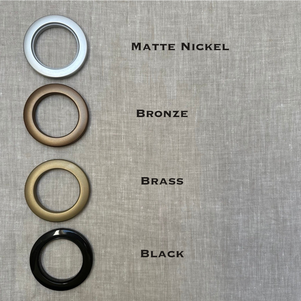 Grommets Color: Matte Nickel/Plastic, Grommets Colror: Bronze/Plastic, Grommets Color: Brass/Plastic, Grommets Color: Black/Plastic