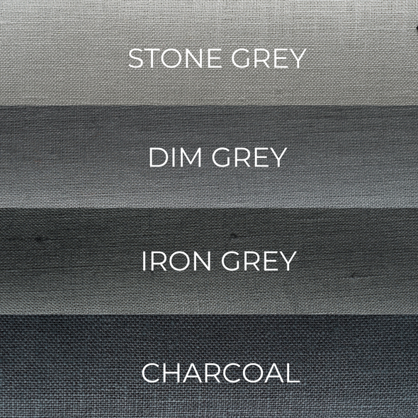 Grey Blackout Linen Rod Pocket Curtain - Custom Sizes & Colours