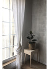 Linen Sheer White Curtain - Pole Pocket Window Drapery - Bespoke Sizes Available - Beige and White Colours