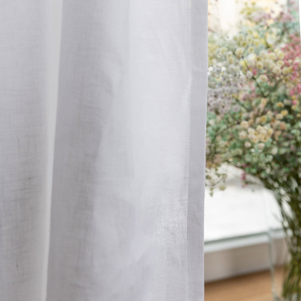 Linen Curtain Panel with Ties