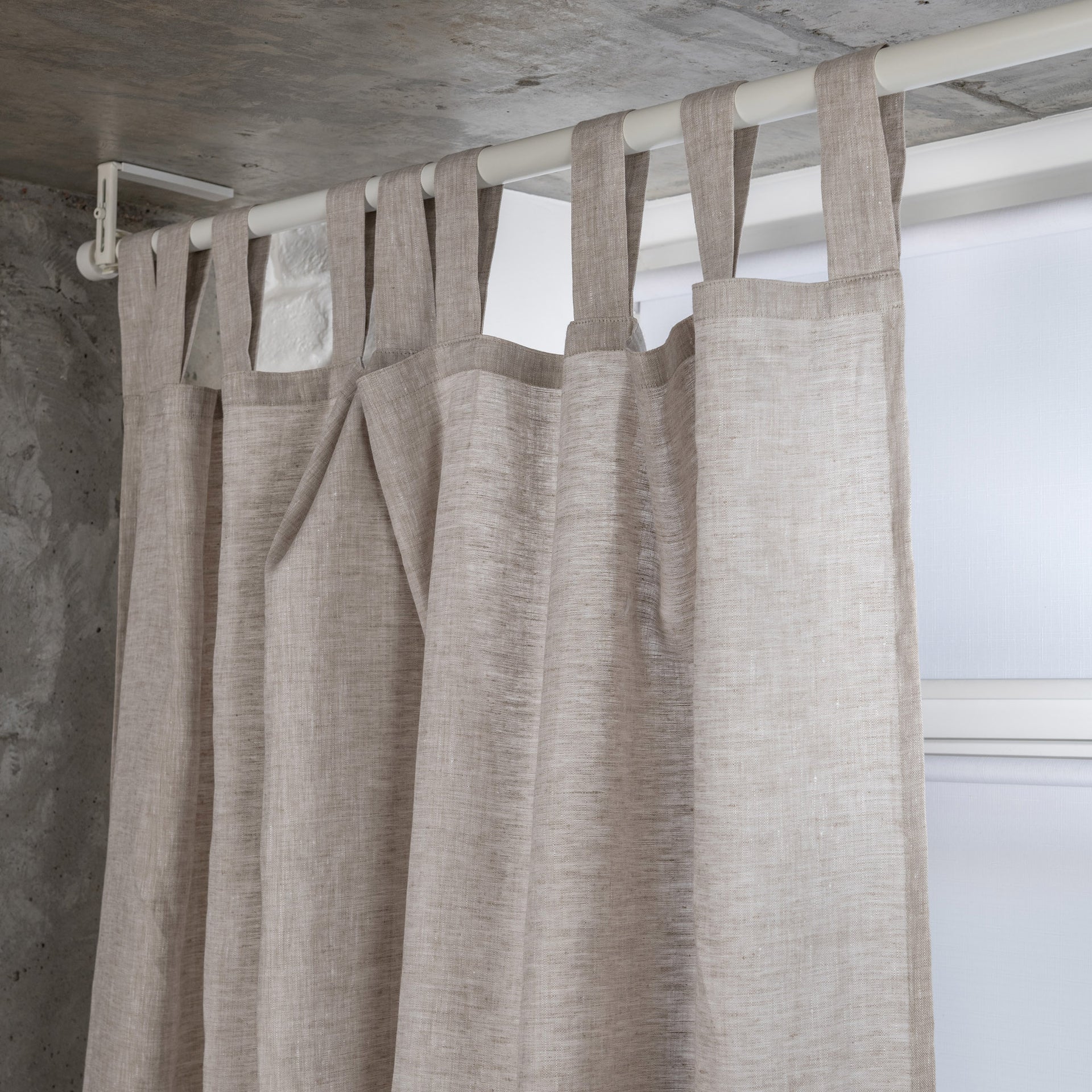 Linen Curtain Panel with Cotton Lining