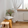 On Sale Single Double Pinch Pleat Linen Curtain with Blackout Lining  - Total Darkening  - 122x236 cm in Off-white Color