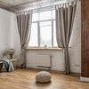 On Sale Single Plain Tabs Curtain Panel - 138x216 cm - with Thermal Lining - in Natural Colour