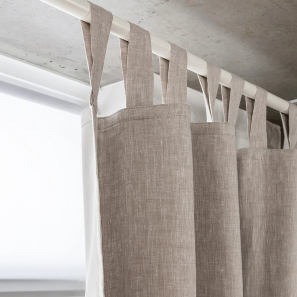 On Sale Single Plain Tabs Curtain Panel - 138x216 cm - with Thermal Lining - in Natural Colour