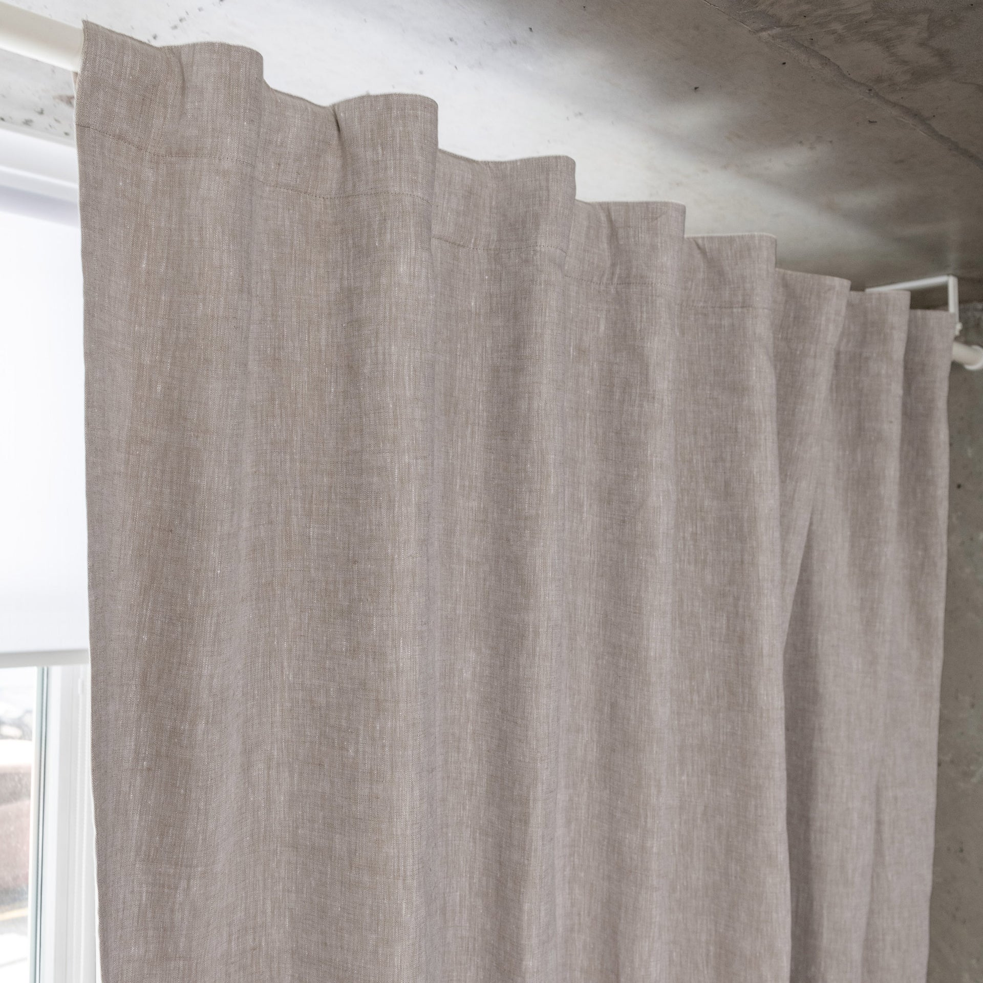 Linen Curtain Panel with Cotton Lining
