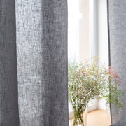 Eyelet Linen Curtain Panel