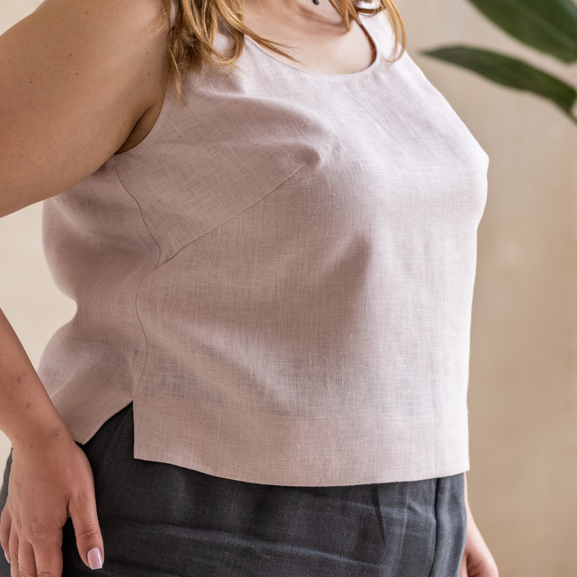 Linen Tank Top Cropped