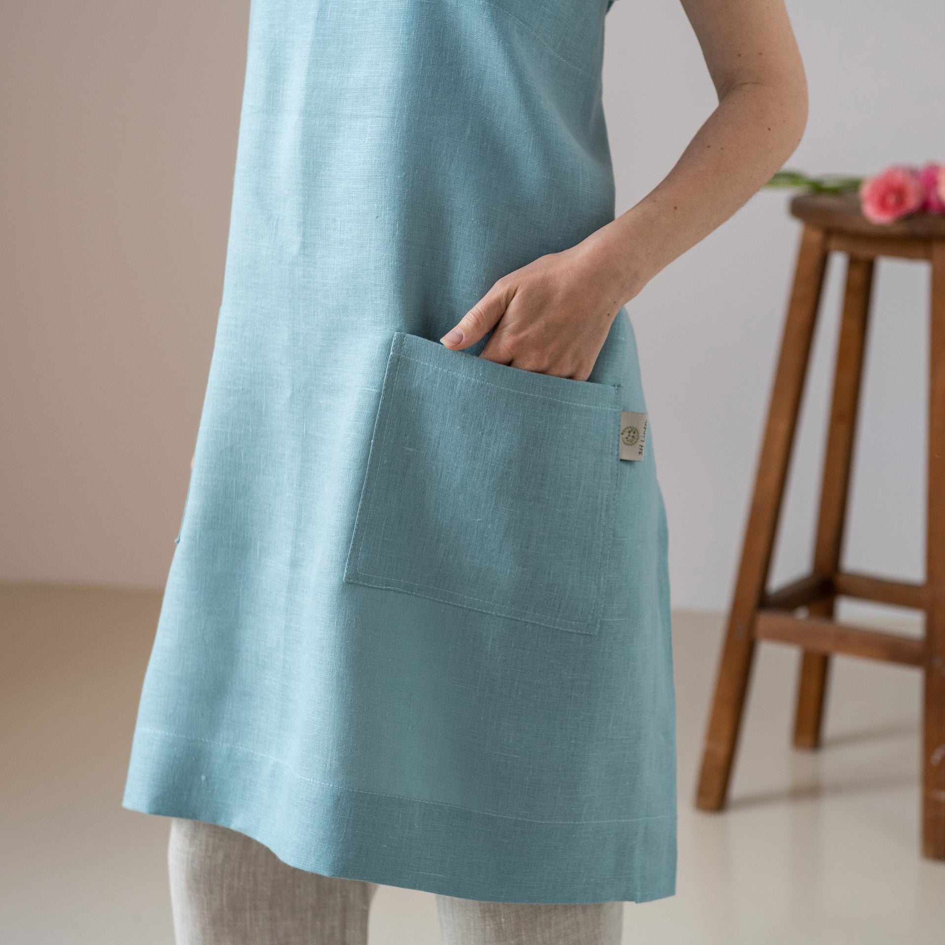 Linen No-tie Apron