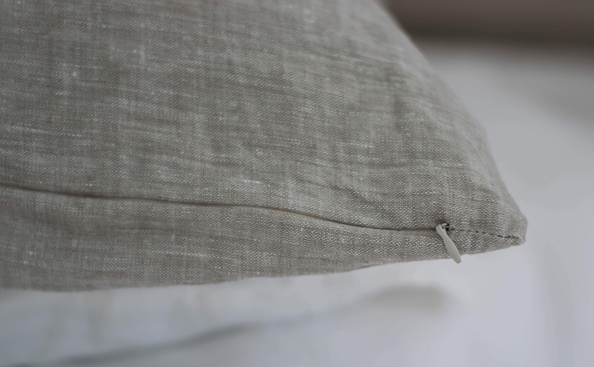 Linen Pillow Sham with Wooden Buttons