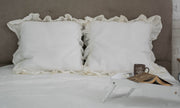 Shabby Chic Linen Ruffled Pillow Sham