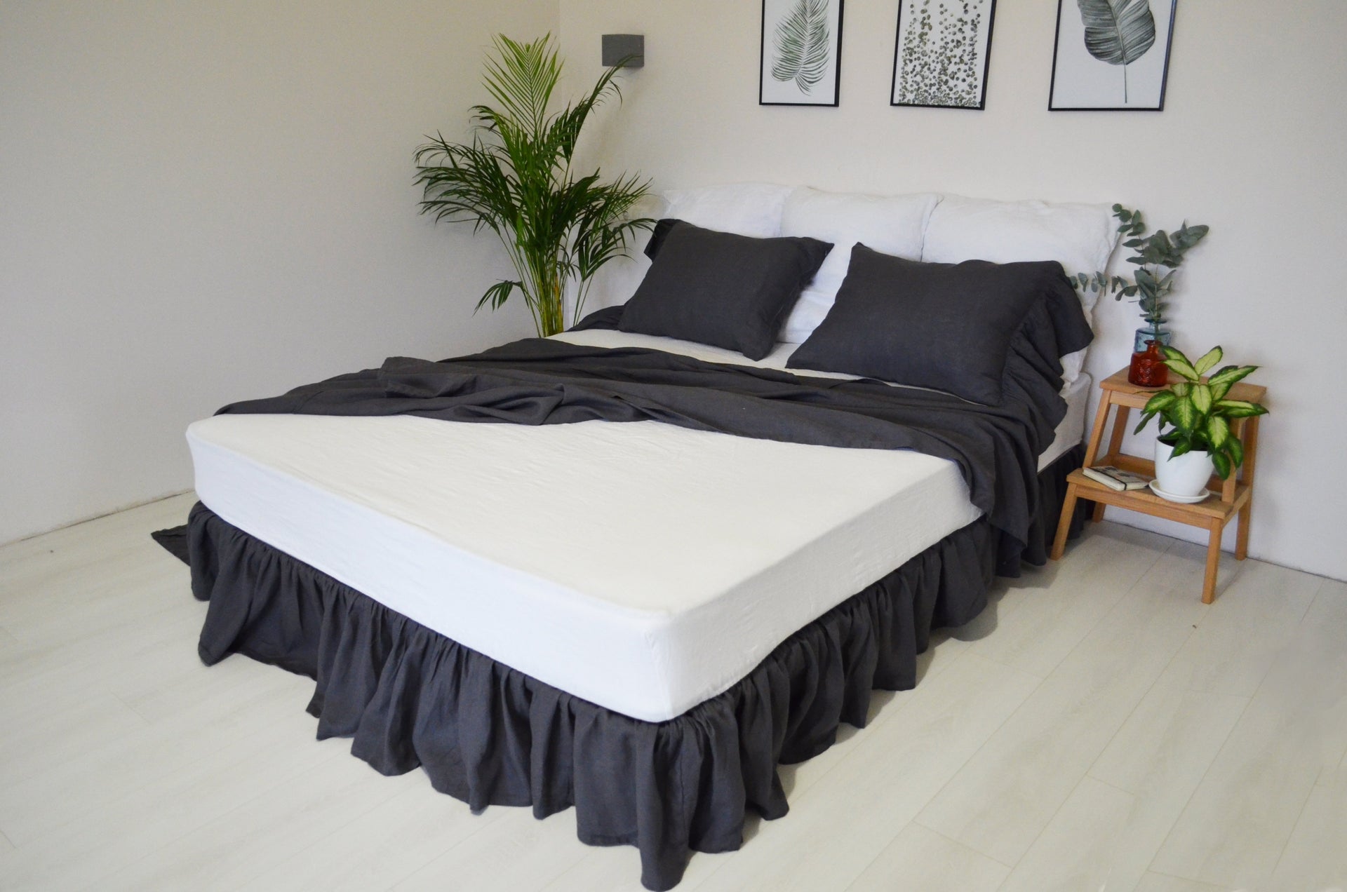 Linen Ruffled Bed Valance