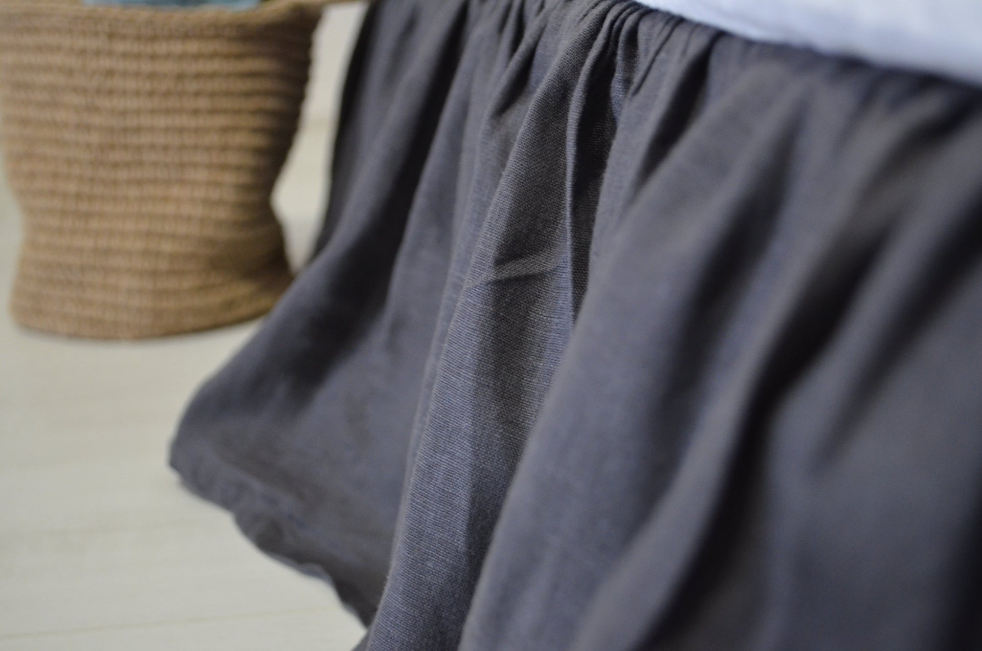 Linen Ruffled Bed Valance