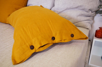 Pillow Case with Coconut Buttons
