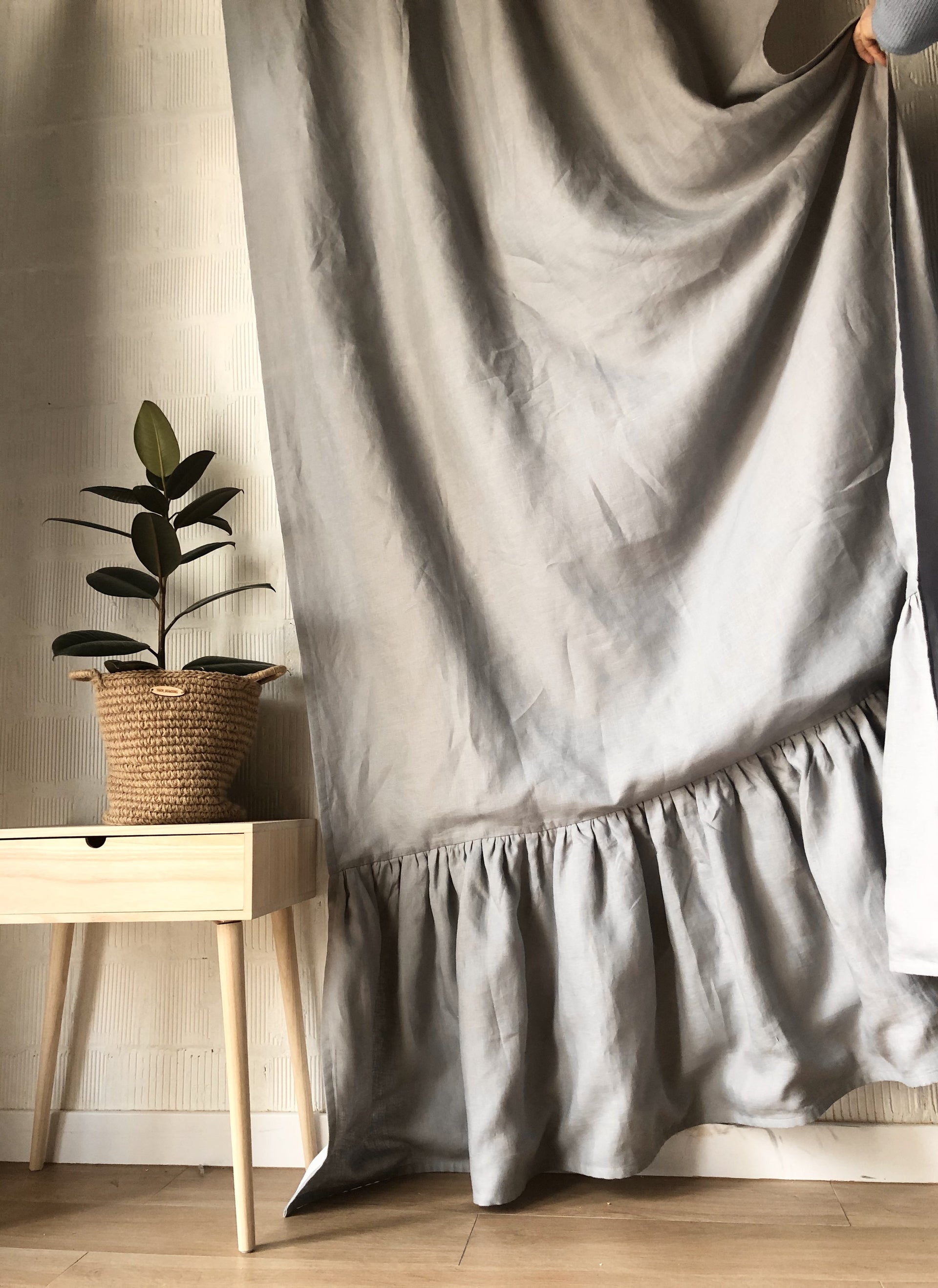 Ruffled Pole Pocket Curtain with Blackout Lining