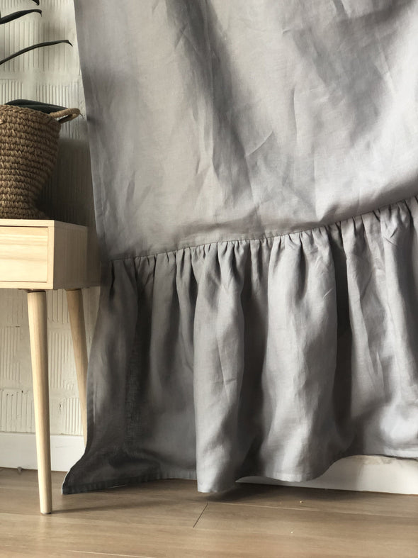 Ruffled Pole Pocket Curtain with Blackout Lining 