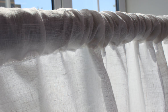 Soundproof Linen Curtains With Back Tabs, Rod Pocket or Heading for Ceiling Track