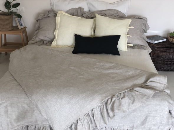 Linen Pillowcase Flanged Pillow 