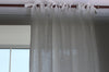 Linen Back Tabs or Top Ties Frame Border Drape -  124, 138 or 250 cm Width, Custom Drop - Contrast Edging Curtains