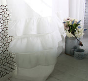Linen Ruffled Curtain Panel