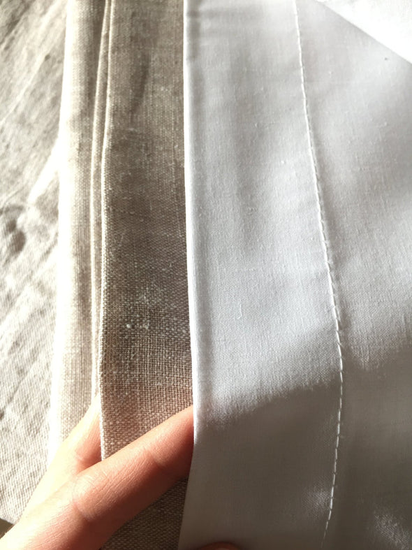 Pencil Pleat Linen Curtain Panel with Cotton Lining