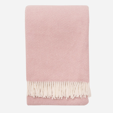 Tweed Powder Pink Throw Blanket - Soft to the Touch - 100% Pure Wool
