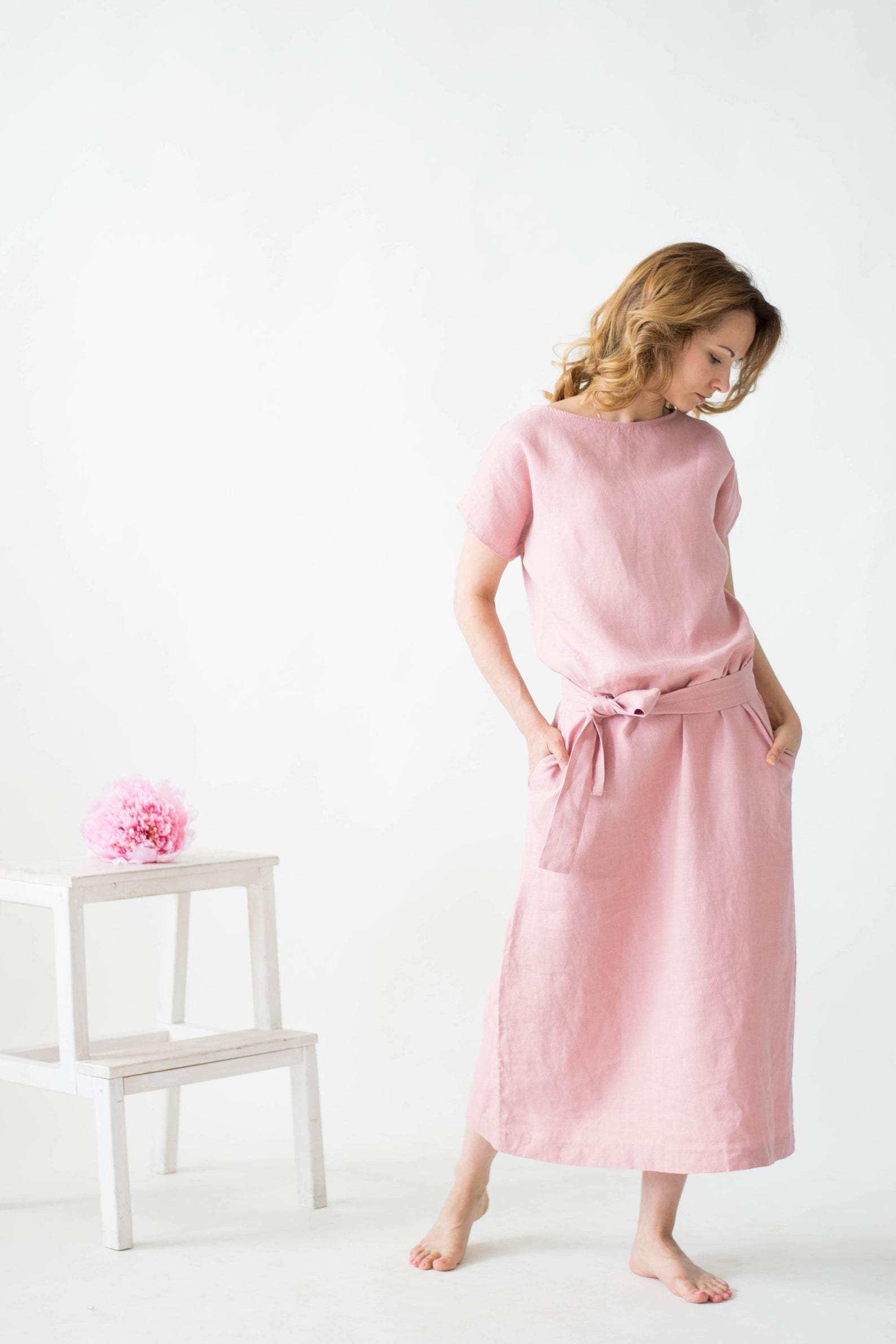 knee length dresses for ladies Sibella linen dress main image 0